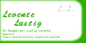 levente lustig business card